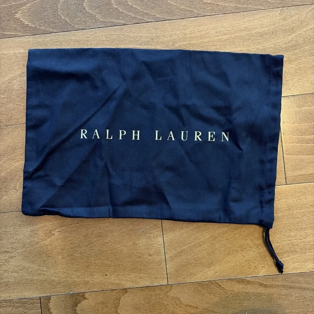 Ralph Lauren Blue Cotton Drawstring Shoe Storage Dust Bag Made in Italy New